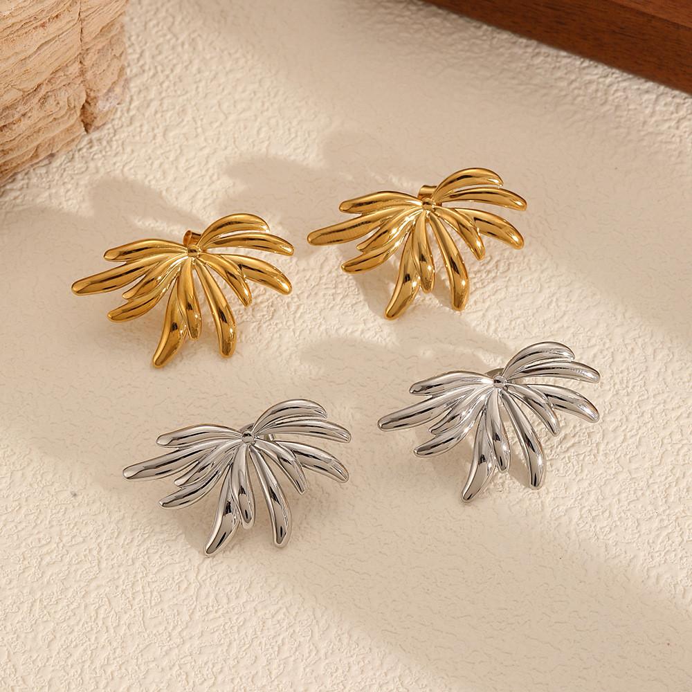 Floral Stainless Steel Earrings For Women With Stylish Spring Accessory