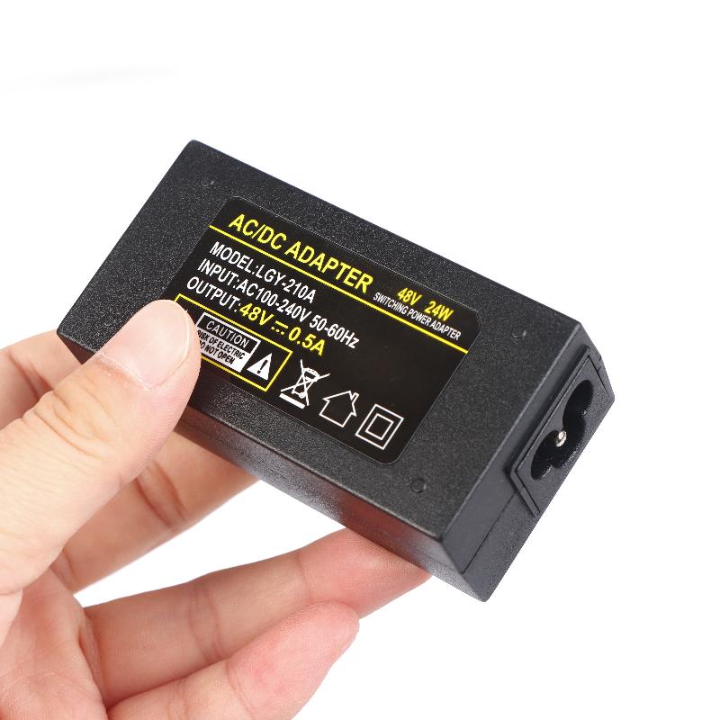 1Pcs Desktop Poe Power Injector Ethernet Adapter Surveillance Cctv For Ip Camera Power Supply 24V 1A 48V 0.5A 24W