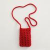 New Hollow Knitting Phone Bag For Women Colorful Hand Woven Shoulder Crossbody Bag Simple Travel Beach Handbag Small Purse Pouch