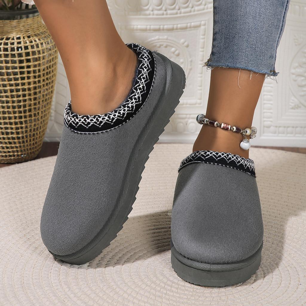 Snow Boots Women's New Winter Velvet Thick Sole Heightened Bag Head Large Size Velvet Thickened Cotton Shoes