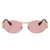 Versace  Ve 2264 100284 56mm Unisex Oval Sunglasses Matte Gold