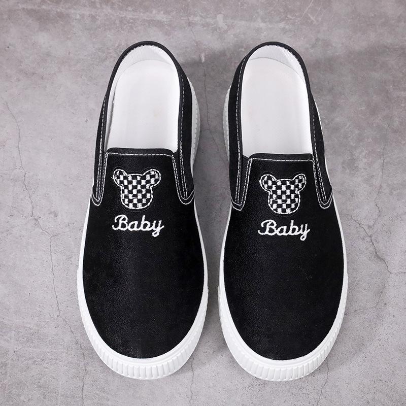 

Женские весенние туфли на плоской подошве, повседневные туфли Bear Single, осенние парусиновые туфли 36-40 39 белый