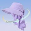With Shawl Sunshade Bucket Hat with Ponytail Hole Aiti UV Fishman Hat New Design Bow Sun Hat  Beach