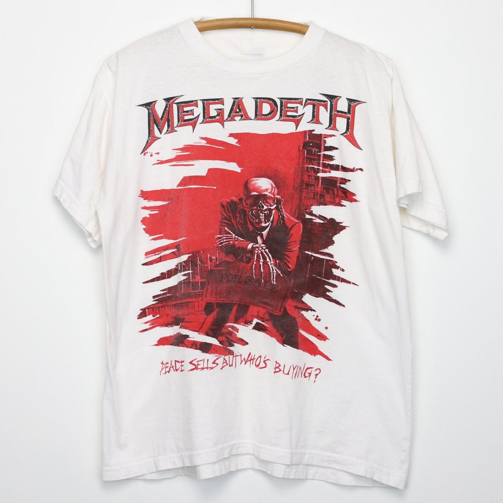 1987 Megadeth Band Peace Sells White Men Cotton T-shirt S4XL XXXXL