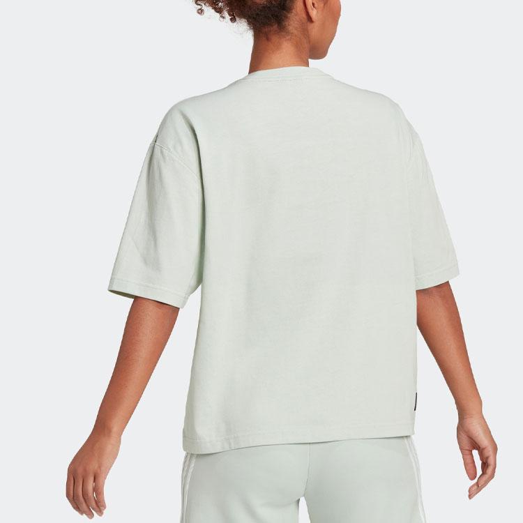 Adidas Future Icons Badge Of Tee Logo Print Crew Neck Short Sleeve T-Shirt Women Tops Linen-Green HK0508