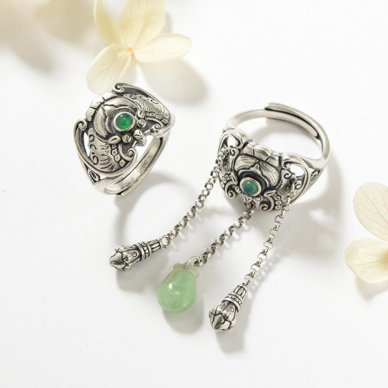 Vintage-Öffnungsanpassung, modischer Zeigefingerring für Damen, klassischer Ethno-Stil, handgefertigter personalisierter Ring