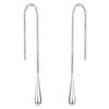 1 Pair Drop Earrings Long Tassel Teardrop Pendant Artificial Silver Chain Threader Dangle Earrings for Party