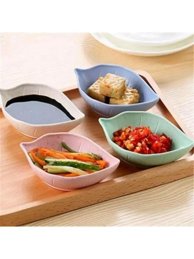 1 Pcs Wheatgrass Leaf-shaped Plate Food Snack Plate Environmentally Friendly Healthy Food Snack Plate
