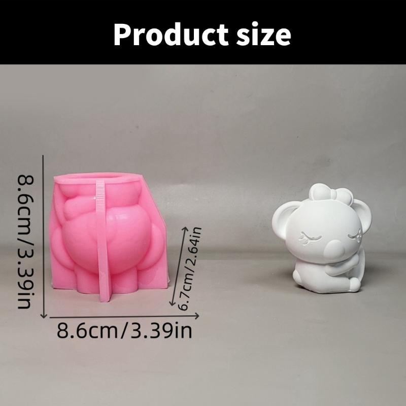 Silikon-Kerzenformen in Koala-Form zur Herstellung von Kerzen, Seife, Schokolade, Süßigkeiten, Kuchen, Heimdekoration, Epoxidharz-Silikonformen