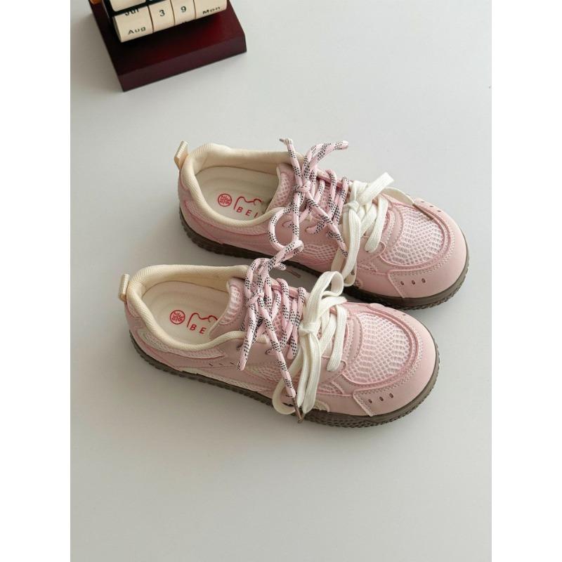 

Mesh breathable thick-soled white shoes women s summer new board shoes niche original design versatile 35 розовый