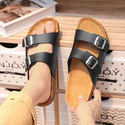 Fashion Men Slippers Outdoor Leather Men's Sandals Summer Non-slip Beach Walking Casual Shoes Big Size 36-46 Soft Couple Shoes