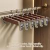 New Sturdy Hangers with Clips Rotating Hook Wide Wooden Closet Hangers Non-Slip Organizer Cabinet Closet