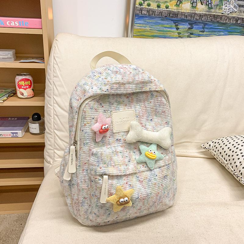 Student Schoolbag Women's Knitter Backpack