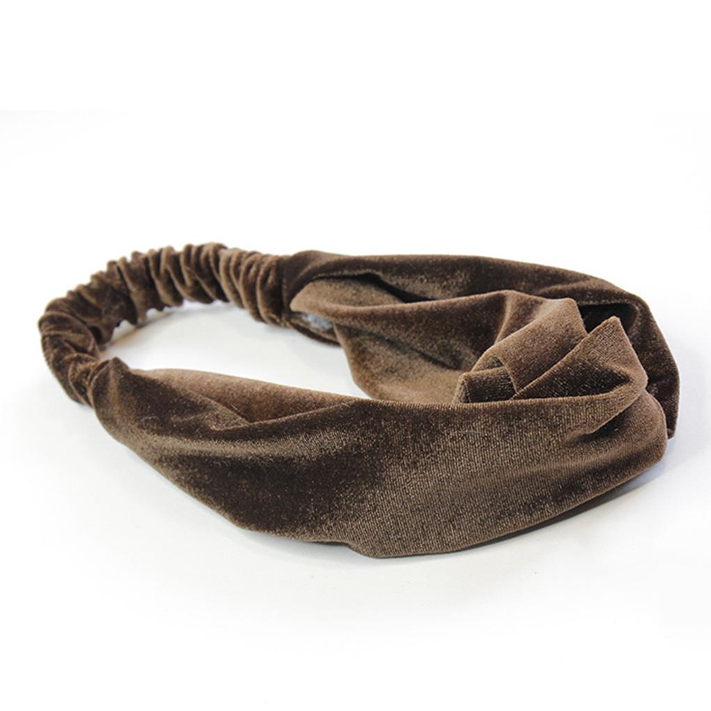 Women Velvet Elastic Twisted Headband Girl Solid Knotted Headwrap Makeup Hair Bands Stretchy Hairbands