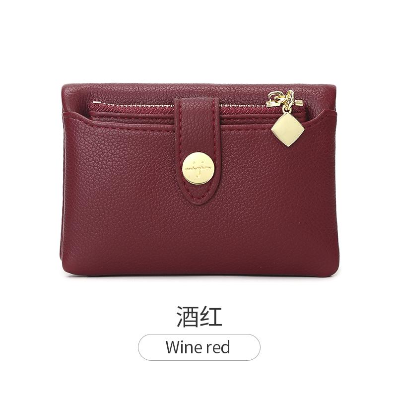 Fashionable PU Leather Women's Wallet Portable Double Fold Short Women's Money Bag Multi functional Small Coin CardHolder Wallet