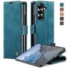 CaseMe For Samsung Galaxy Z Fold 7 6 5 Case Magnetic Retro Leather Flip Wallet Stand Cover With Card Slot for Galaxy Z Fold7