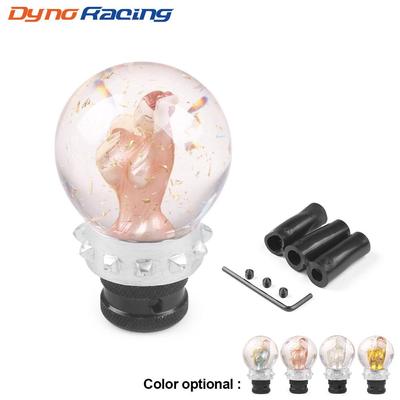 80MM Crystal Gear Shift Knob Resin Beauty Universal Racing Car Shift Lever Knob Women's Shift Head With Three Adapters