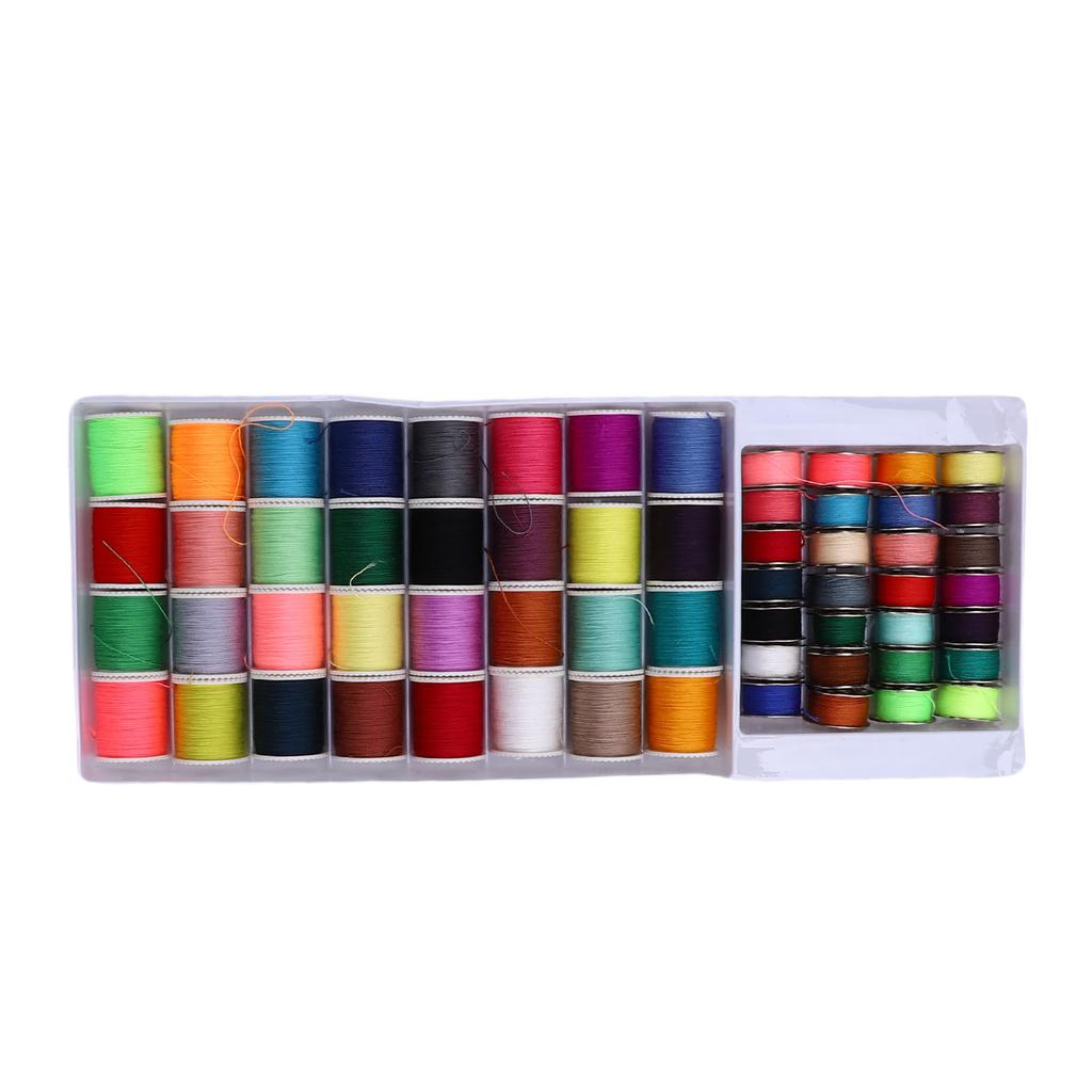 Polyester Thread Kit 32 Plastic and 28 Metal Bobbins Multi Color Thread Spools for Sewing Projects