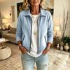 Giacca di Jeans da Donna a Maniche Corte, Felpa con Cappuccio e Zip, Collo, con Tasche