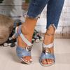 Fashion Thin Heel Open Toe Back Trip Strap Metal Decoration Sexy Waterproof Table Fashion Everything Comfortable Non-slip Sandals Women