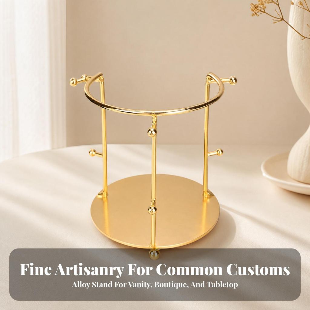 Crown Display Stand Gold-Hued Jewelry Rack Stable for Brides