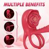 Vibrations Mode APP Remote Control Penis Ring Clitoris Vibrator,Obgado Vibrating Penis Ring with Rose Vibrator,Couples Adult Sex Toys for Men
