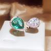 Opening Adjustable Ring Female, Water Drop Micro-Inlaid Zircon Jewelry, Noble And Elegant Jewelry