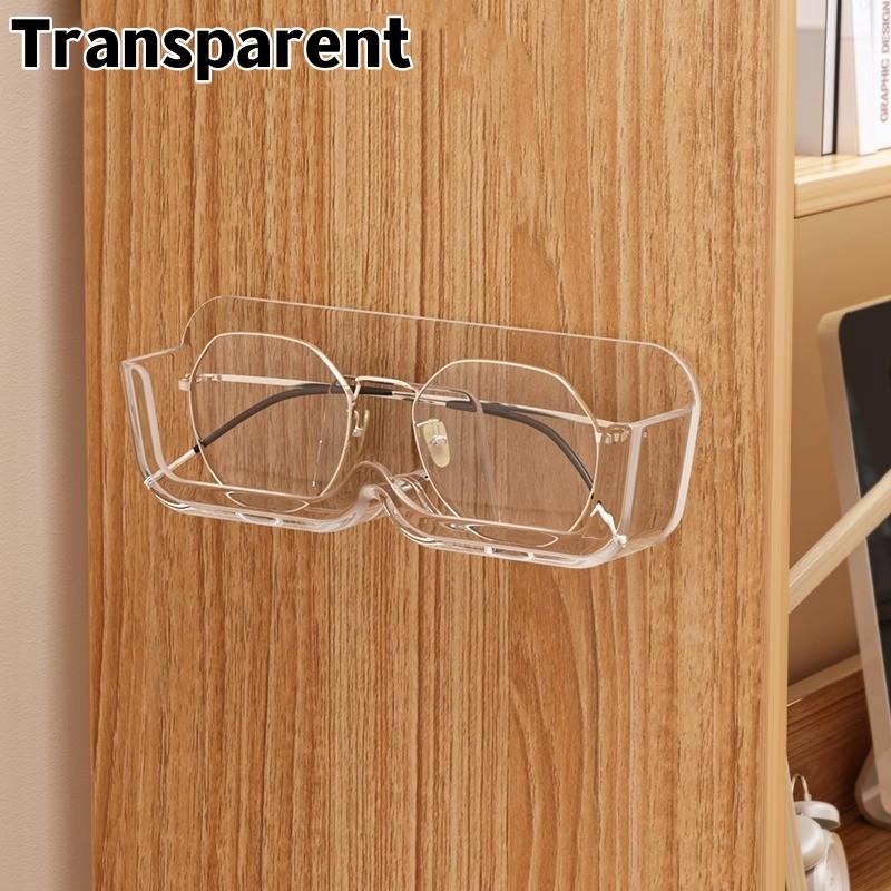 New 3-1PC High End Glass Display Cabinet Glasses Storage Box Wall Mounted Perforated Free Sunglasses Storage Rack Home Tidying 1PC прозрачный