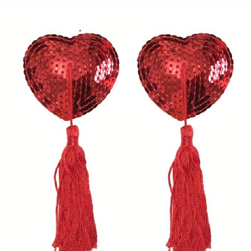 Lingerie Nipple Stickers Toys, Breast Decoration, Bdsm Exotic Accessories, Tassel Heart-shaped Sequins Breast Stickers For Men Women couple