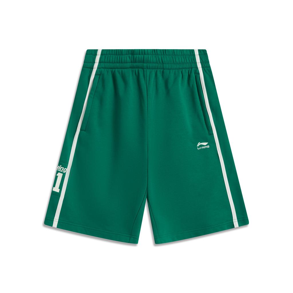 Li-Ning Sports Lifestyle Series Color Block Letter Mid-Rise Comfortable Breathable Versatile Casual Shorts Men Shorts Stone-Green AKSV279-5