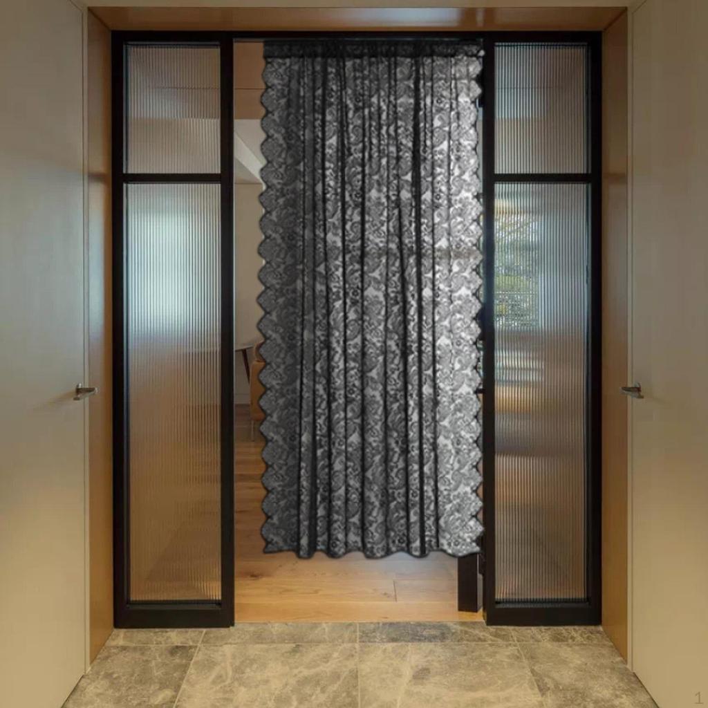 Bedroom Lace Curtain Drop Net Car Ties Breathable Floral Panel Window Boiled Drapes Wedding