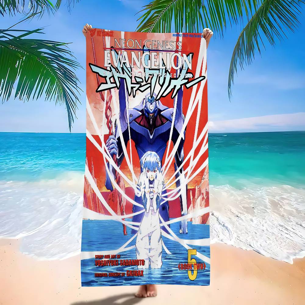 Asciugamano da Bagno Anime E-Evangelions Microfibra Morbido Assorbente Traspirante Per Bambina Bambini Decorativo Cartone Animato Asciugamano da Spiaggia