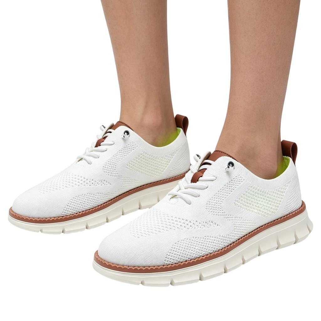 Men's Casual Knit Sneakers Lightweight Breathable Slip-On Athletic Shoes with Flexible Sole and Lace-Up Design for Everyday Wear