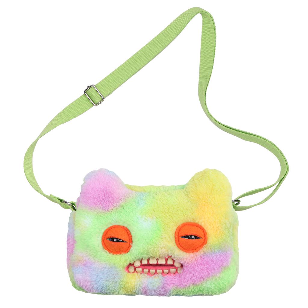 Ugly Cute Tooth Monster Plush Crossbody Bag With Chain Strap Funny Cartoon Animal Shoulder Purse For Girls