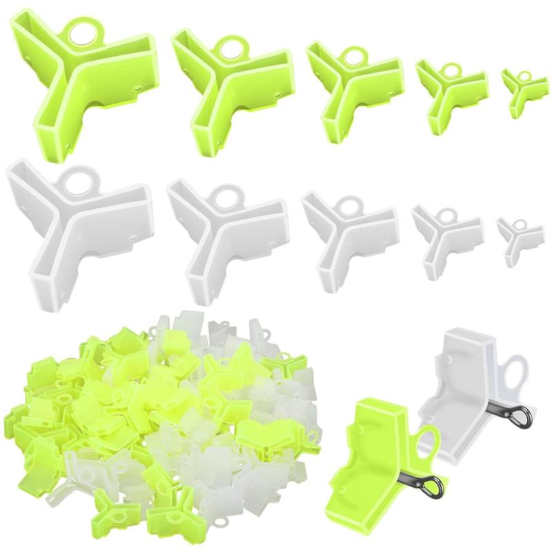 50 ks/lot Odolné ochranné krytky Kryt háčku na ryby Bezpečný trojháček Rybářské vybavení Lehké příslušenství s drážkami Rukávy Nástroje