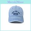 Nyc Jacquard Denim Cap With Curved Brim Windproof And Warmth Unisex Summer Hat