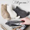 1pcs Cat-Shaped Pencil Case Soft To the Touch Adorably Cute and Lightweight Generous Capacity for Organizing Stationery