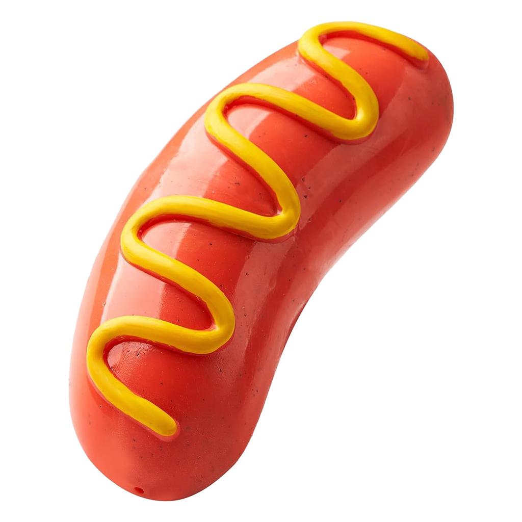 Squeaky Dog Toy for Small Medium Large Dogs Interactive Bite Resistant Tpr Hot Dog Tooth Cleaning Meat Bones Chew Toys Labrador