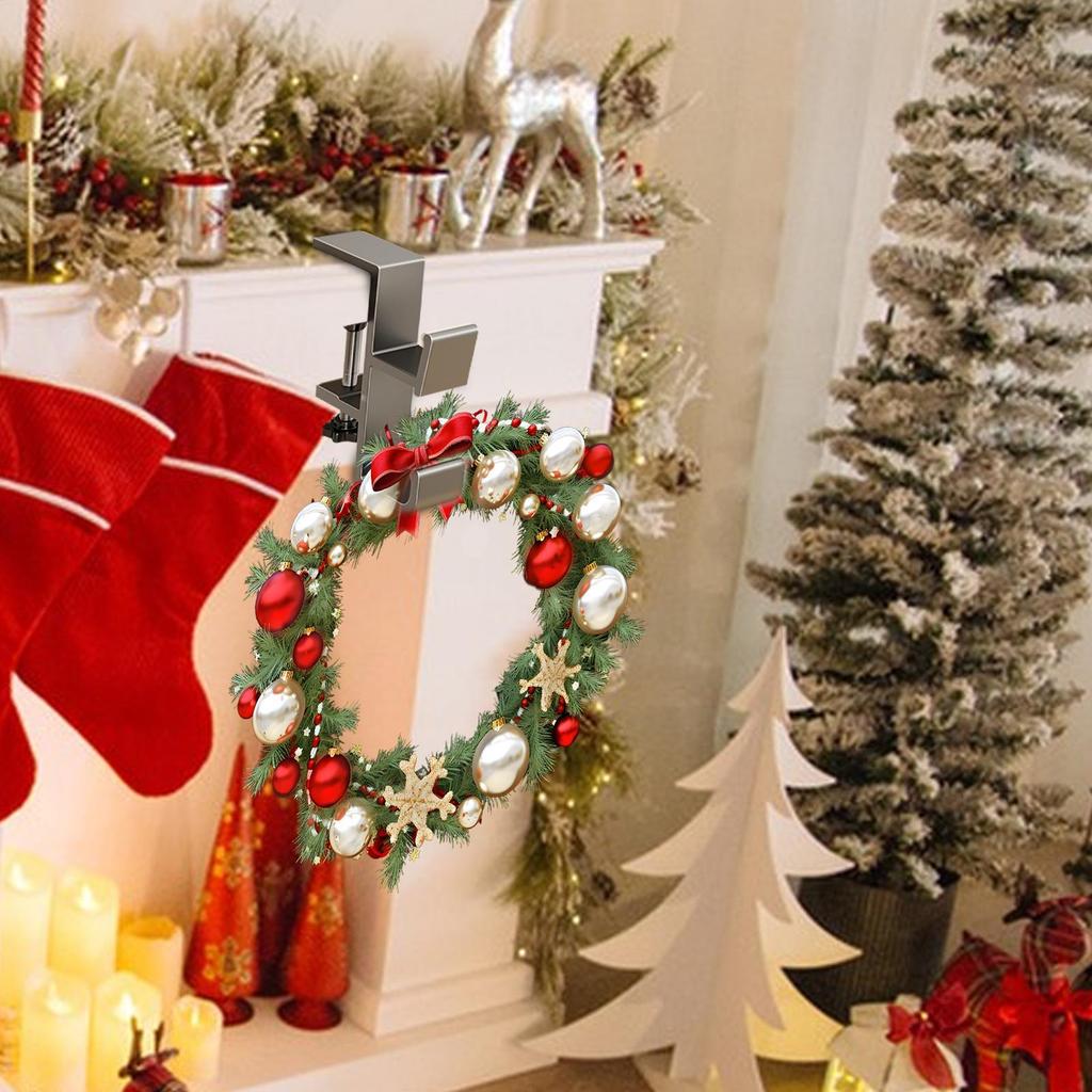 Christmas Stocking Holder 2-in-1 Metal Fireplace Stocking And Garland Double Hook Easy Installation Ornament Hooks For Apartment