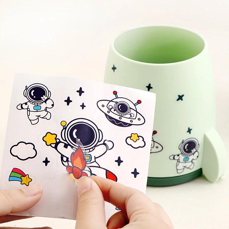 Kawaii Rocket Pen Pencil Pot Holder Brush Storage Container Desk Organizer Multifunction washi tape Stationery Office Supplies