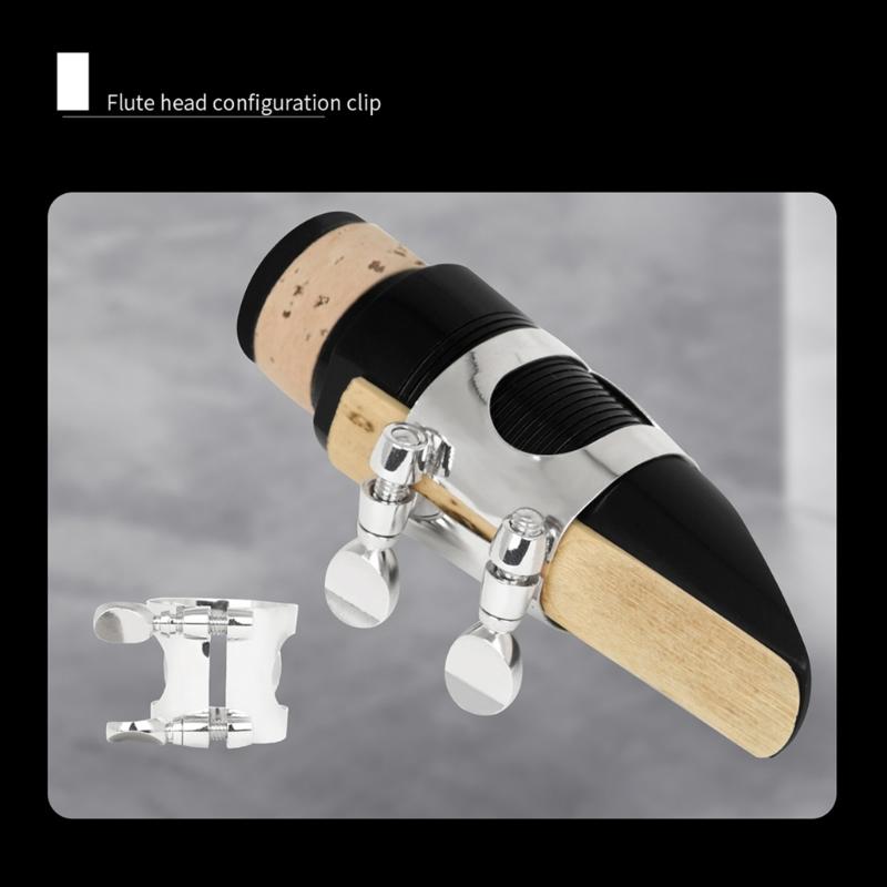Clarinet Mouthpiece Kits Clarinet Blowing Head with Ligature,one Reed and Plastic Cap Replacement Clarinet Accessories