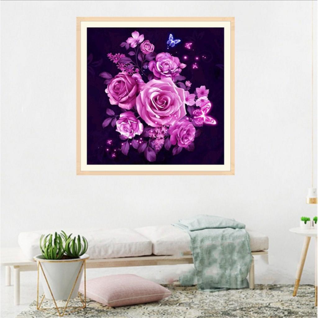 Rose Rhinestone Picture of Crystal Embroidery x30cm