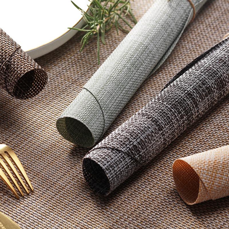 6-piece PVC Placemats Table Mats Heat Insulated Pad Round Washable Placemats Table Decor 5 Colors 35x35cm