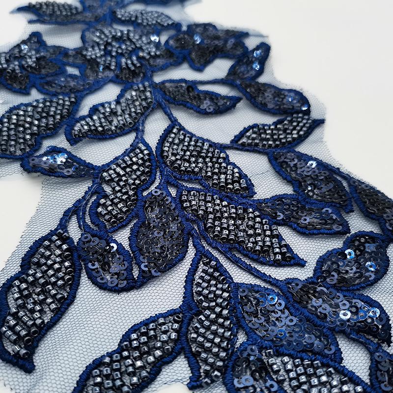 Bead Embroidery Sequined Beaded Lace Flower Patch Applique Wedding Dress Children'S Clothing Diy Lace Decoration Accessories