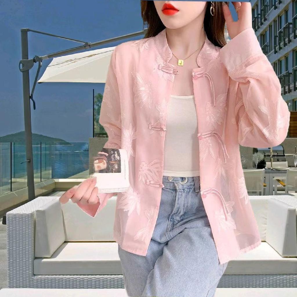 Jacken Damen Durchsichtig Sonnenschutz Chinesischer Stil Kühl Täglich Atmungsaktiv Einfach Freizeit Alleskönner Damen Frühling Persönlichkeit Vintage