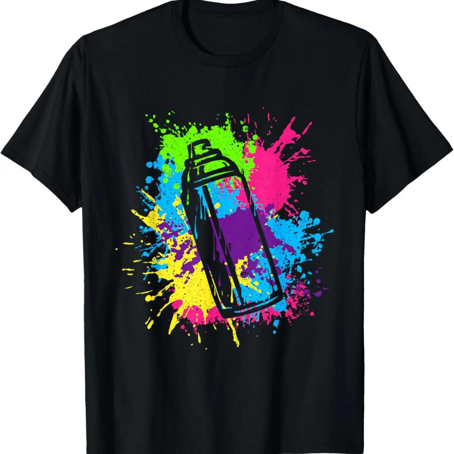 Цветная Граффити Графическая Баллончик с Краской Уличное Искусство Художник Футболка S