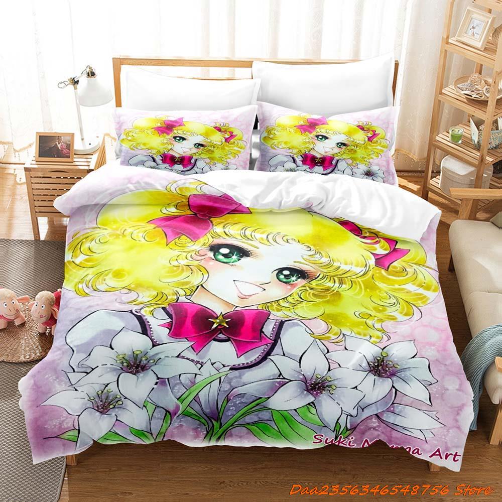 Manga Candy Bedding Set Single Twin Full Queen King Size Bed Set Adult Kid Bedroom Duvetcover Sets 3D Print Anime Bed Sheet Set