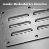 Horizontal Slat Ventilation Panel Surface-Mount for Built-in Barbecue Enclosures