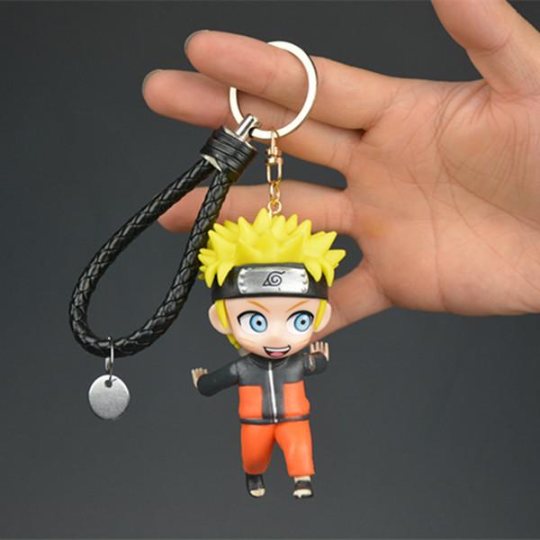 Naruto Anime Figure Keychain Haruno Sakura Hatake Kakashi Gaara Uzumaki Naruto PVC Pendant key Rings Kids Birthday Toy Gift