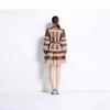 Spring/summer new long-sleeve vintage cutout lace patchwork leopard print short skirt loose dress for women